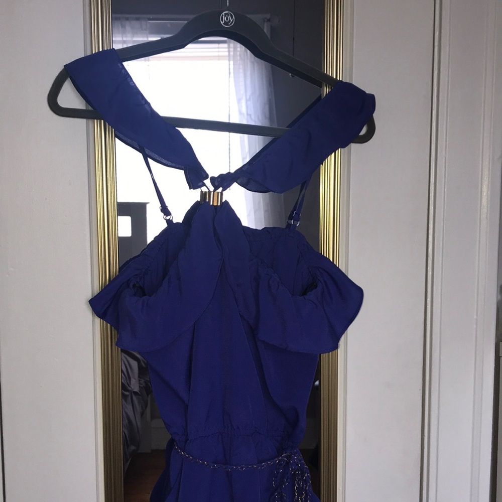 Rampage Ruffle Criss Cross Strap Romper